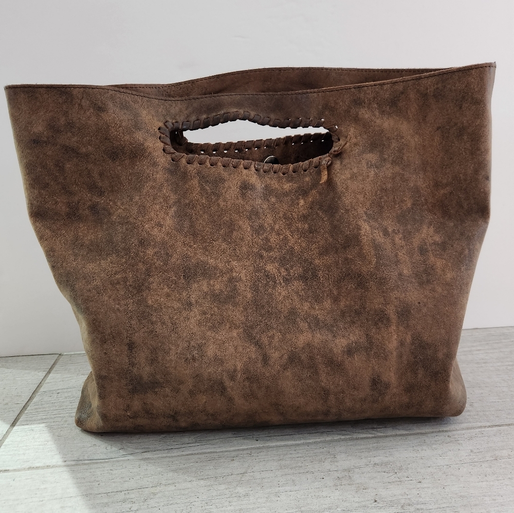 Jennifer Hailey distressed brown crossbody /hand held bag